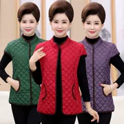 Mama vest mùa thu và mùa đông của phụ nữ trung niên tay áo ngắn tay xuống cotton vest vai ông già vest mỏng vest ấm