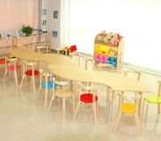 Bàn mẫu giáo gỗ rắn bàn và ghế rắn bàn dài đơn giản trẻ em bàn học bàn dài trò chơi ánh sáng - Phòng trẻ em / Bàn ghế