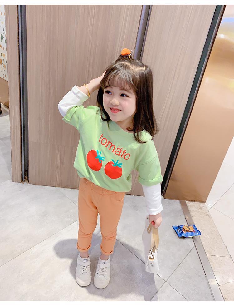 Long Sleeve Greensummer wear children Short sleeve T-shirt girl 2020 summer Boy baby Korean version pure cotton Splicing Long sleeve Cartoon jacket