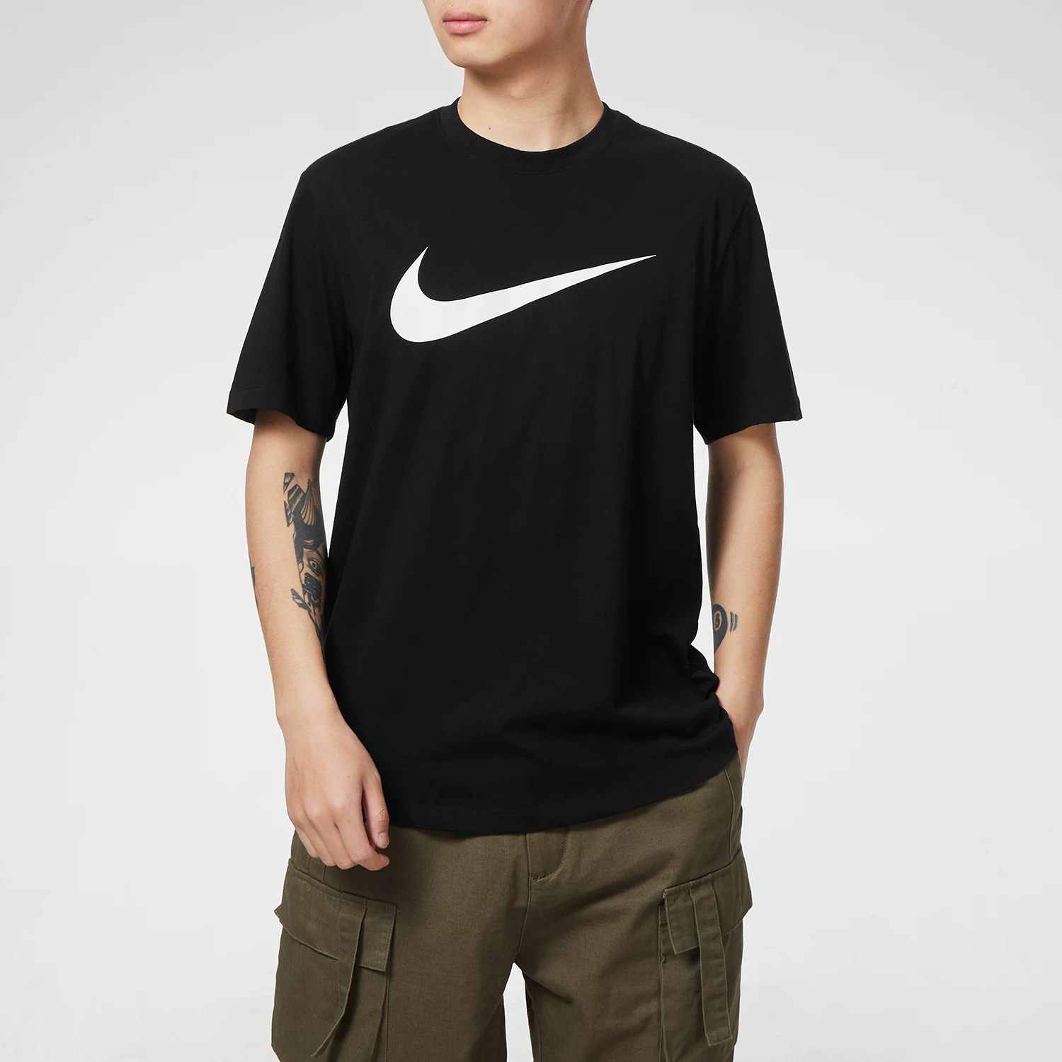 Nike, летняя спортивная хлопковая футболка с коротким рукавом, свободный крой