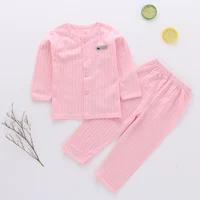 Đồ lót trẻ em cotton Bộ đồ ngủ mùa thu quần áo set quần áo trẻ em mỏng điều hòa quần áo bé trai và bé gái áo dài mùa hè - Quần áo lót đồ bé trai đẹp