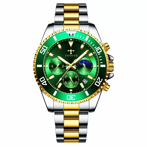 Trsoye New Brand Watch Normandy Water Ghost Steel Belt Водонепроницаемый календарь светящиеся деловые часы с тремя глазами с тремя глазами