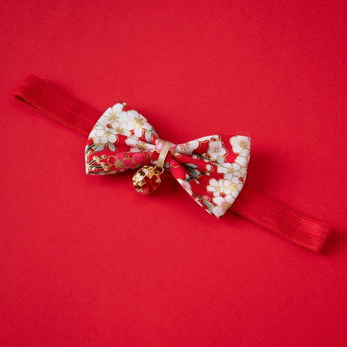 Детская ретро повязка на голову для девочек с бантиком, праздничнный аксессуар для волос с кисточками для мальчиков, в цветочек, китайский стиль