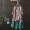 Retro màu sọc lanh hàng đầu nữ lỏng lẻo kích thước lớn cổ tròn lanh áo thun mỏng cotton nữ và lanh phụ nữ từ bi - Áo phông áo phông trơn