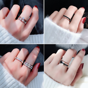 Chỉ số ngón tay titanium vòng thép nữ không phai ngày Hàn Quốc tăng triều vàng net đỏ cá tính đơn giản hoang dã sinh viên vòng