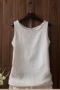 2018 phiên bản Hàn Quốc của cotton kích thước lớn chạm đáy bằng vải lanh và vải lanh phụ nữ áo len không tay phụ nữ mặc áo sơ mi ngắn mùa hè - Áo ba lỗ đồ mặc nhà