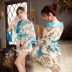 Nhật sexy đồ lót Ice Silk kimono áo choàng tắm sexy quần áo ngủ trong suốt Sao đồng phục đồ lót nóng cám dỗ áo cưới váy đầm