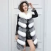 Áo khoác lông nữ dài phần rộng size béo mm200 kg áo khoác giả lông nữ 2018 mới mùa đông mẫu trẻ Faux Fur