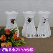 Bình hoa đứng phòng khách bình trang trí thời trang tiết kiệm hoa dệt chậu hoa nhựa
