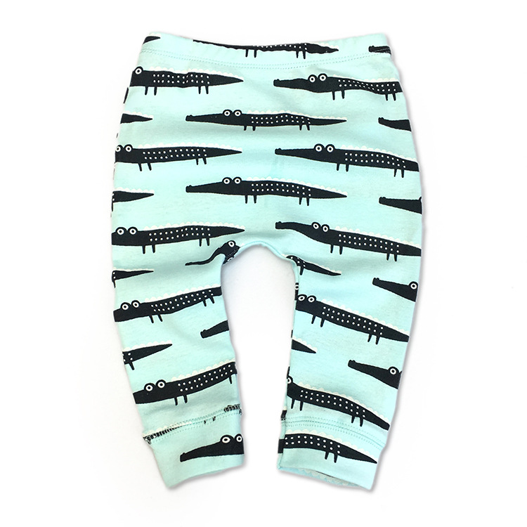 Black Crocodile With Blue Backgroundbaby Haren pants Spring and Autumn European style Children men and women baby pure cotton leisure time large PP trousers Leggings