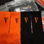 Vlone PopUp giới hạn màu đen cam hình chữ V cotton thể thao vớ ngắn nam và nữ đôi vớ trong vớ thủy triều vớ thể thao dày