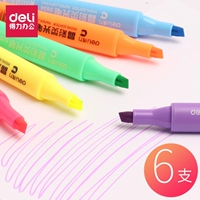 Deli -shi связывает светящуюся ручку 6 цветовое флуоресцентное освещение флуоресцентное подпись Vibrant Pen Condy Color