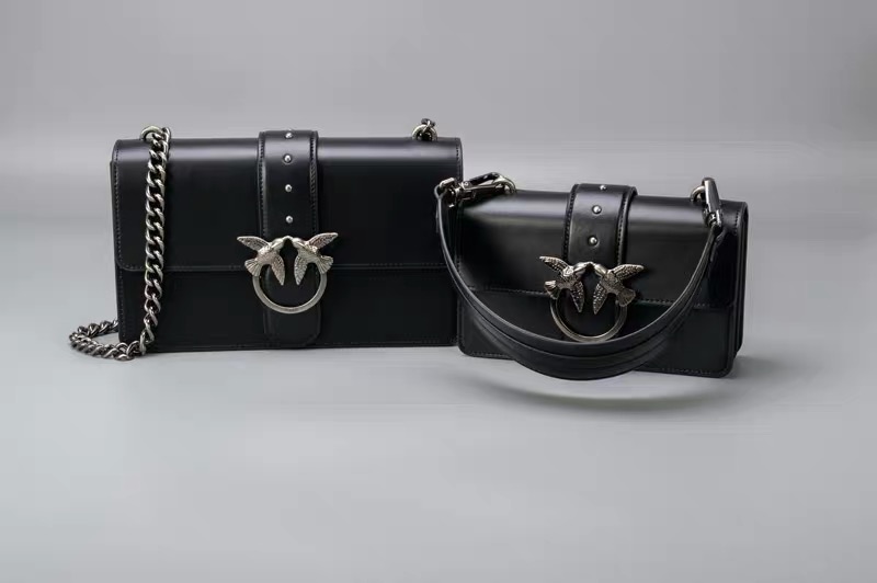 Classic Small Black Silver2021 new pattern quality goods Purchasing agent PINKO Swallow bag Pingao Dionysus Female bag One shoulder Messenger Chain package Official website