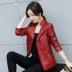 Áo khoác da nữ ngắn đoạn da pu 2019 xuân hè mới size lớn phiên bản Hàn Quốc tự dưỡng Hained áo khoác da xe máy thủy triều - Quần áo da Quần áo da