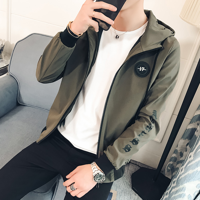 j01/自拍风2018春季新款韩版男连帽夹克薄外套社会小伙 主推!p65