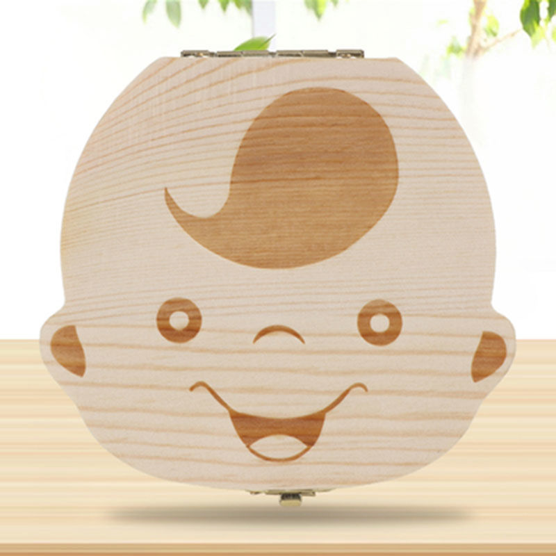 Baby Boy's Deciduous Tooth Boxlovely Deciduous tooth box male girl tooth Storage box children Fetal hair storage box solid wood house baby tooth Collection box