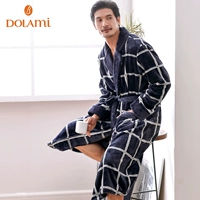 Doramei đồ ngủ nam mùa đông san hô nhung áo choàng mùa đông quần áo sống nam áo choàng tắm trưởng thành nam dịch vụ nhà flannel bộ pijama