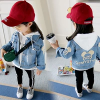 Quần áo trẻ em bé gái mới bé gái áo khoác denim mùa thu trẻ em trẻ em mùa xuân và áo mùa thu 0-1-2-3 tuổi 4 - Áo khoác áo khoác cao cấp cho be gái