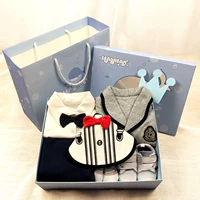 Осенняя утепленная детская подарочная коробка для новорожденных, детский комплект, платье, наряд на выход