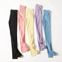 Hui Yi Ge mùa xuân và mùa hè cotton đàn hồi eo cao eo quần Mỏng mỏng đàn hồi kẹo màu chân quần phụ nữ quần quần đùi nữ