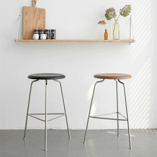 Ant Bar Stool Nordic Японский кованый батончик с высоким содержанием ноги простые островные стул Стул Leisure Столковое дерево
