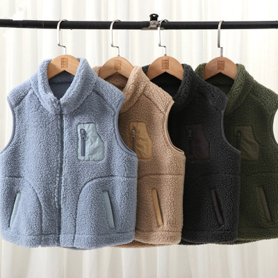 taobao agent Fleece demi-season vest for boys, jacket teenage with zipper, increased thickness
