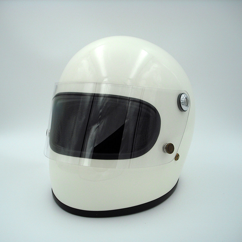 White Advanced Glass Steel HelmetTTCO motorcycle Halley Retro locomotive Full helmet Electric vehicle safety hat Full coverage  Four seasons Helmet