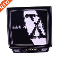 The X FILES ENAMEL PIN BALCK White TV Brooch Fans Collection