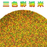 Красочные рисовые ингредиенты, рисовые гнезды, рыбалка, рыбалка с тремя колорными рисовыми гранулами.