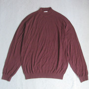 Mùa thu và mùa đông cotton lụa pha trộn nam nửa cao vòng cổ đáy áo cộng với phân bón XL dài tay áo len áo len mỏng