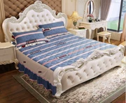 Cotton chần bông Châu Âu không có giường đuôi giường váy mảnh duy nhất ren giường đôi bìa phần bông cộng với bông dày