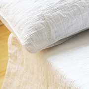 Bộ chăn ga gối đệm trắng ba mảnh Châu Âu bông trắng được giặt bằng chăn được gửi bởi mùa hè mát mẻ bằng vỏ gối máy lạnh đôi - Trải giường