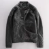 American Slim Padded Leather Men Hàn Quốc Thời trang cổ áo mùa đông cộng với cotton ấm xe máy Quần áo Pu Leather Jacket - Quần áo lông thú Quần áo lông thú