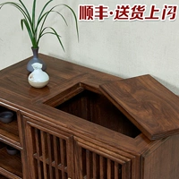 Qiaotang Гость Zen Новая китайская мебель чайный шкаф с твердым деревом Elm Elm Североамериканский черный орех чай