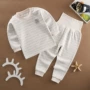 Baby Qiuyi Qiuku Set Cotton cardigan Trẻ em Đồ lót Tắt máy Cotton 0-1-3 tuổi Bé trai - Quần áo lót đồ bộ trẻ em