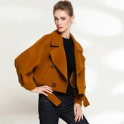 Phụ nữ 2017 phiên bản Hàn Quốc của áo khoác dơi hai mặt cashmere áo khoác thời trang rộng rãi áo khoác len ngắn - Áo Hàn Quốc