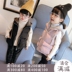 Trẻ em cô gái quần áo mùa thu mùa thu nạp Hàn Quốc phiên bản của mới dày vest bé xuống áo khoác cotton vest trẻ em của áo khoác trùm đầu thủy triều Áo ghi lê