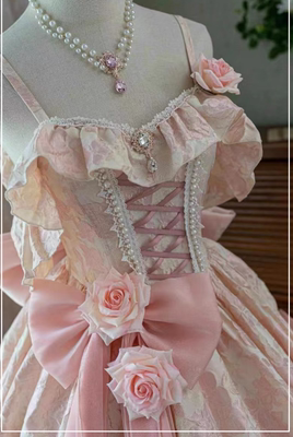 taobao agent [Rossia Song Li] The ending design lolita flower marry gorgeous adult dress wedding pink second group