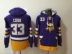 Áo hoodie Jersey dài tay thêu thêu mùa đông mã lớn hip hop Viking Viking 8 # 19 # 22 # 33 # Rugby và bóng bầu dục bóng bầu dục