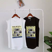 Nhật Bản Harajuku bf gió Phiên bản Hàn Quốc mùa hè thấm mồ hôi vest thanh niên sinh viên lỏng lẻo vest thể thao không tay áo thun - Lót áo ba lỗ nam cao cấp