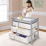 Детский пеленальный столик из натурального дерева, пеленка, массажер, ремень безопасности