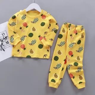 Fragrant Pineapple Long Sleeve Suit6 Months 7 Baby girl One baby Autumn trousers Autumn clothes suit 0 One 1-2-3 year winter Korean version tide pure cotton clothes virgin boy