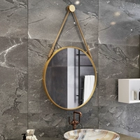 Скандинавское креативное круглое украшение для ванной комнаты, зеркало