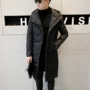 2017 mùa đông nam dài coat jacket triều Hàn Quốc phiên bản của dày mỏng Slim dài cotton thanh niên áo khoác trùm đầu áo kaki nam