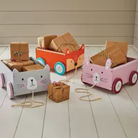 Детская мультяшная милая деревянная книжная полка, машина, ящик для хранения