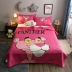 Phiên bản tiếng Hàn của bộ chăn ga gối cotton hoạt hình mèo Katie mùa hè là ba bộ chăn ga gối bằng vải nhung pha lê - Trải giường Trải giường