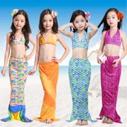 Bộ đồ bơi của nàng tiên cá bikini bikini ba mảnh phù hợp với bộ đồ bơi bé gái đi biển đuôi cá lớn - Đồ bơi trẻ em