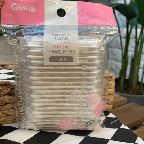 Импортная упаковка, ватные палочки для путешествий, портативная ухочистка для ушей, в корейском стиле, 100 шт