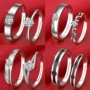S925 sterling silver couple nhẫn một cặp chữ đồ trang sức nam giới và phụ nữ sống miệng để vòng đơn giản mở nhẫn cưới chiếc nhẫn kim cương nhẫn bạc pnj