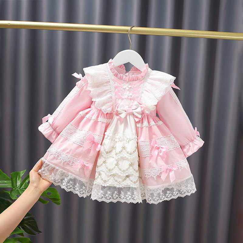 Girls Lolita Dress Spring and Autumn Baby Long Sleeve Princess Dress Spanish Children Dress Girl Lori Dress